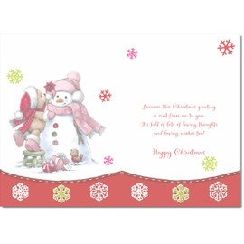 doodlecards Someone Special Christmas Card Cute Bear with Snowman Large A4 Size Christmas Card for Someone Special with Plain Envelope
