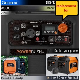 Compatible replacement knob for Generac iQ3500i (NOT for GP3500iq) watts inverter generator for the Off-Choke-Run switch selector and compatible screw - new 3d printed part