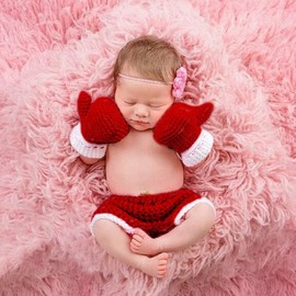 Yuehuam Newborn Baby Photography Prop Outfits Crochet Knitted Boxing Glove and