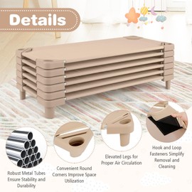 Fireflowery Sleeping Cots for Kids, Stackable Daycare Cots for Resting, Kids Cots Portable w/Easy Lift Corners, Great for Nursery Preschool, Pack of 6