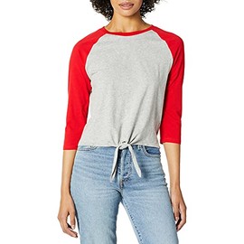 BB Dakota Women's Sandlot Cotton Jersey Baseball tee, Berry Red, Small