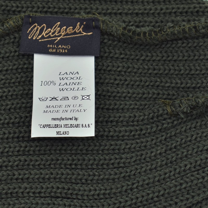 MELEGARI Milano Knitted Hat Military Knitted Hat Made of Pure
