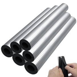 3/4 in Pipe Insulation Foam Tube Self-Adhesive Wrap with Aluminum Foil - Pre Slit Clamp for Copper Pipe, Outdoor Winter Freeze Protection for Spigot, Sprinkler, Irrigation & Water Heater Pipes