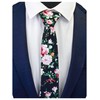 GUSLESON Mens Black Skinny Ties for Groomsmen Wedding Floral Cotton
