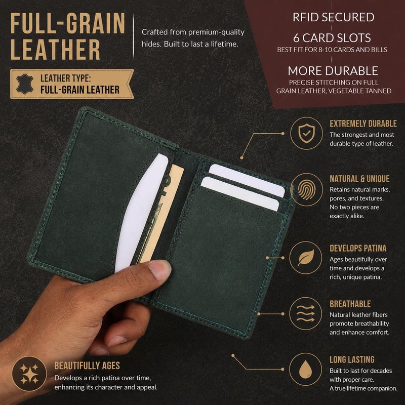 FOXHACKLE Leather Credit Card Holder Wallet for Men and Women,