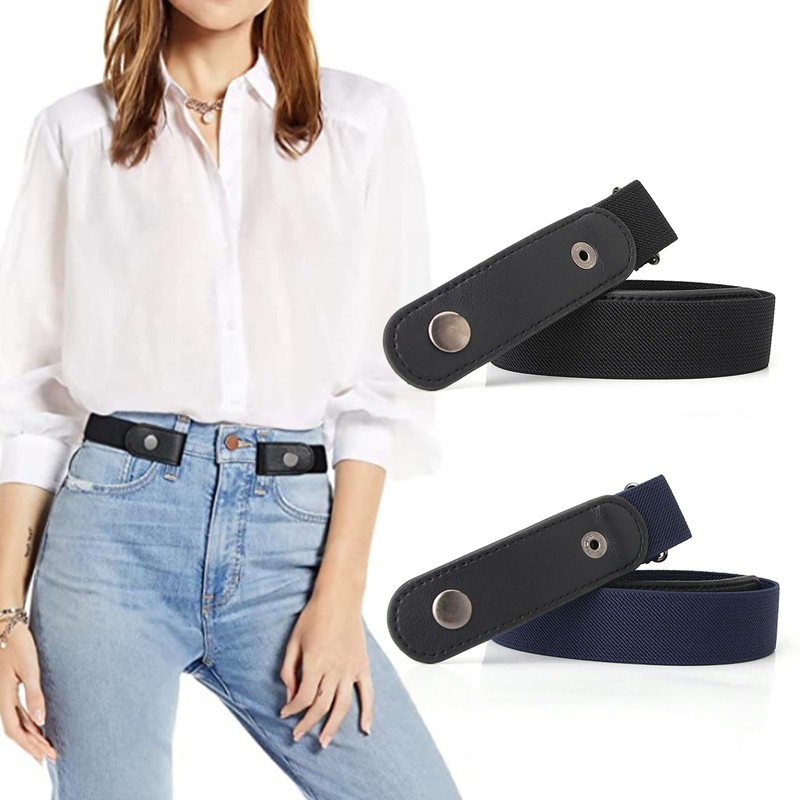 LEEXTON Men's/Women's Belt Buckle Free Elastic Belt Invisible No Buckle