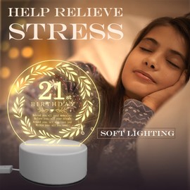 JOVMUND 21st Birthday Gifts for Her and Him, 21st Birthday Decorations Gifts for Her, 21st Birthday Gift for Men, Engraved Led Light 21st Birthday Ideas Gift for Daughter Son Sister Brother Friend