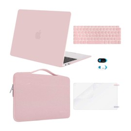 MOSISO Compatible with MacBook Air 13 inch Case M1 Chip 2021 2020 2019 2018 Release A2337 A2179 A1932 Retina Display, Plastic Hard Shell Case&Bag&Keyboard Skin&Webcam Cover&Screen Film, Rose Quartz