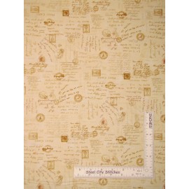 Henry Glass & Co. Christmas Postcard Letters Santa Family Fabric Henry Glass Believe By The Yard