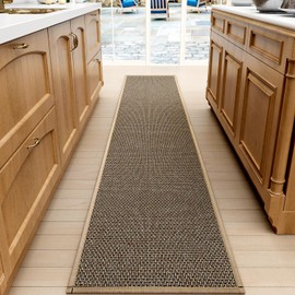 SUMLANS Kitchen Mat 1 PCS, Cushioned Non Slip Rugs for Kitchen Floor, Absorbent Runner Comfort Standing Mats Washable for Kitchen, Office, Home (Brown, 17.3"x79")