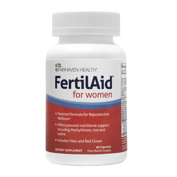 Fairhaven Health FertilAid for Women | Natural Supplements for Conception, Fertility & Ovulation | Prenatal Vitamin with Vitex and Folate | Support Cycle Regularity | 90 Capsules