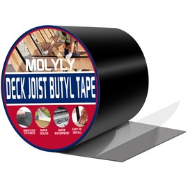 MOLYLY Joist Tape for Decking 4'' x 50' Weatherproof Butyl Sealant Deck Tape Joist - Flashing Tape Waterproof Roof Flashing Tape Joist Guard Protection Tape