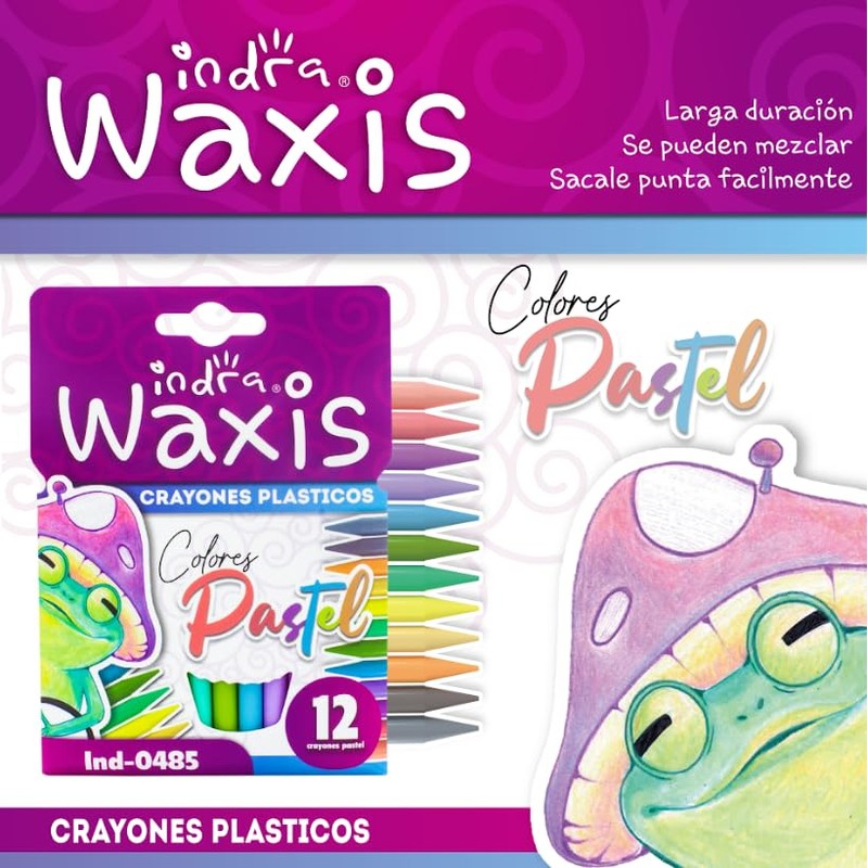indra ind-0485 crayones plasticos pastel 12 Pieza