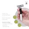 MÜHLE NEO Safety Razor, Rubber Grip Handle in black, Closed