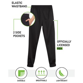 RBX Boys Sweatpants - 2 Pack Stretch Performance Tricot Activewear Boys Joggers Athletic Pants with Side Pockets (Size: 4-20), Size 5-6, Classic Grey/Black