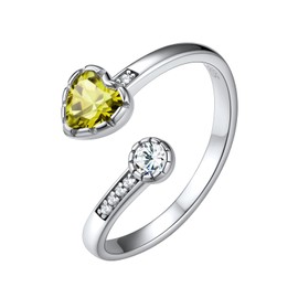 Womens Rings Thumb Ring Adjustable Rings for Women Cubic Zirconia Ring Heart Ring 925 Silver Rings Birthstone Ring