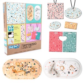 abeec Terrazzo Craft Kit for Complete Beginner-Friendly Set for Creating One Tray or Jewellery Piece – Includes Moulds, Dyes, Plaster, Tools, and Instructions for Creative Fun