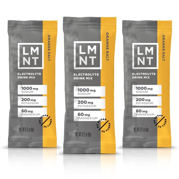 LMNT Keto Electrolyte Powder Packets| Paleo Hydration Powder| No Sugar, No Artificial Ingredients | Orange Salt | 30 Stick Packs