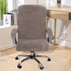 Funda elástica de terciopelo para silla de oficina con reposabrazos,