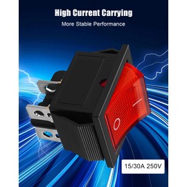 4 Pin 2 Position Air Compressor On-Off Switch with Light Fit for Kobalt 8 Gal Tank Air Compressors, Replace 5607-0020-01, 15/30A 250V