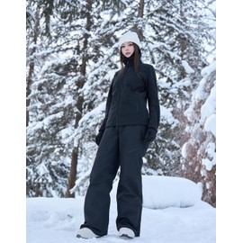 HIGH EXPERIENCE Ski Pants Snow Snowboard Pants Waterproof Insulated Baggy Windproof Hiking Winter Warm for Men Women (Black, X-Large)