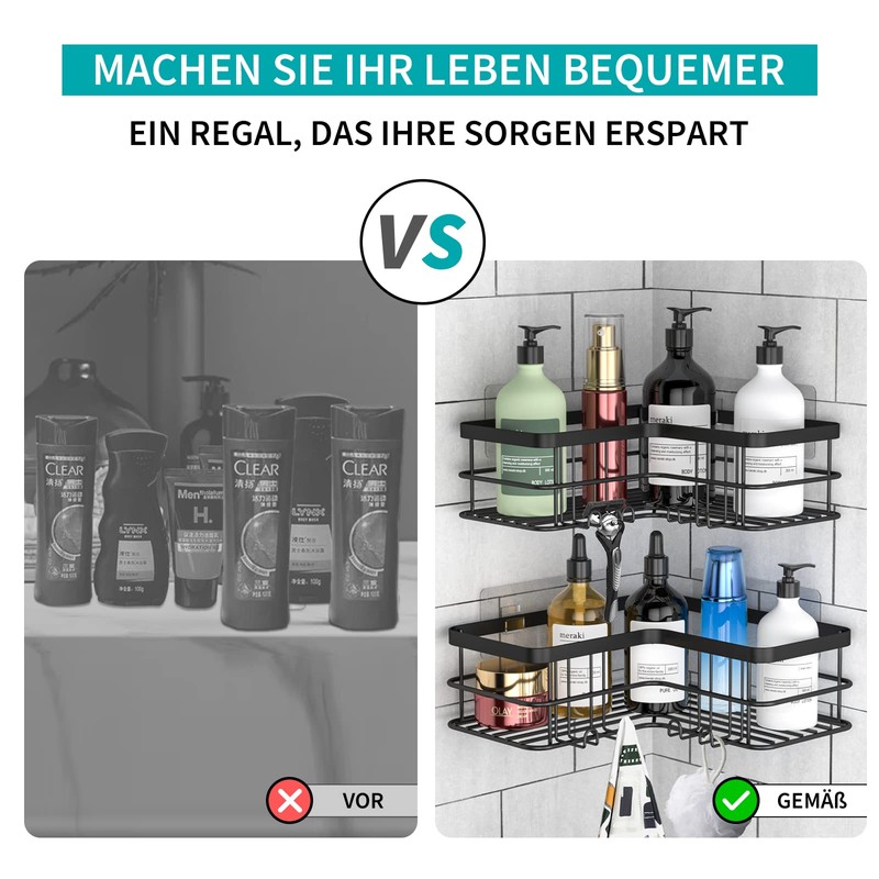 Yazoni Shower Shelf No Drilling Pack of 2 - Shower