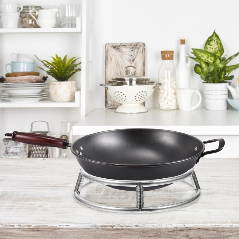 PRETYZOOM Double Layer Round Pot Rack and Wok Ring 10.43