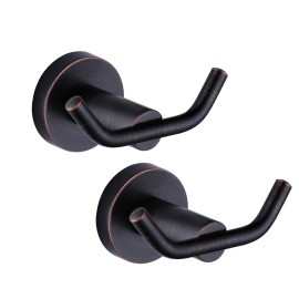 Oil Rubbed Bronze Towel Hooks, SUS 304 Stainless Steel Wall Hooks, Heavy Duty Robe Hooks 1 Pack, Bathroom Towel HooksColor: Oil Rubbed Bronze*2, Material: Stainless Steel