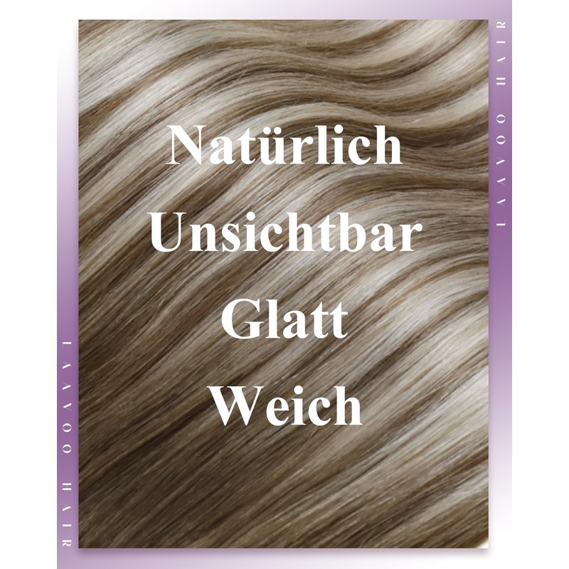 LaaVoo Microbead Real Hair Extensions Brown Blonde 45 cm Micro