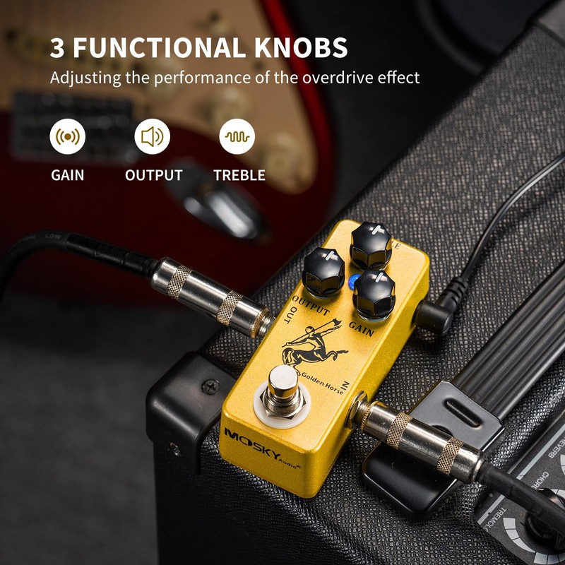MOSKY dorado Horse Overdrive Effect Pedal Boost Guitarra Pedal con