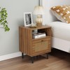 DongRong Rattan Nightstand, Bedside Tables with Drawer, Boho End Tables