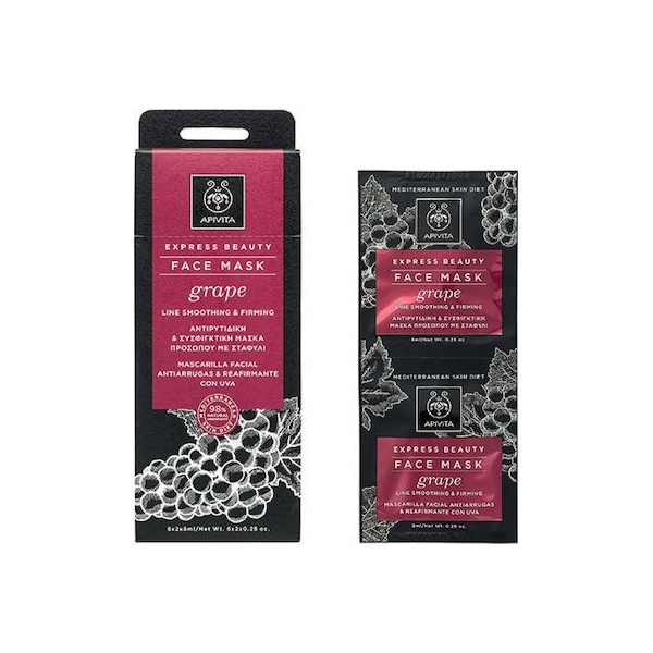 Apivita Express Beauty Anti-Wrinkle Firming Mask with Grape, 2x8ml