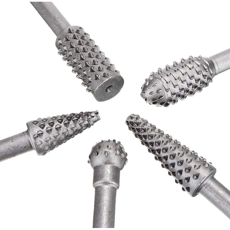 5 PCS Rotary Drill Bit Set Woodworking Rasp Wood Carving