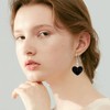 CYV Transparent Colorful Handmade Heart Dangle Earrings For Women (black)