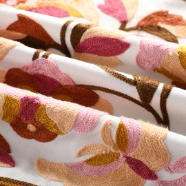 ToRhine Floral Embroidered Throw Pillow Covers with Hidden Zipper, Spring Decorative Cushion Cases for Sofa, Home Decor (Magnolia, 18x18in)