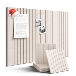 Fluxynara Large Felt Bulletin Board 36" x 24" Cork Board Alternative-6 Pack with 40 Safe Removable Adhesive Tabs, Cork Boards for Walls Cork Board for Home Office Classroom Pin Board (Oatmeal)