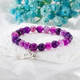 liforlove Swimming Lover Gift Swimmer Inspiration Gifts Swimmer Charm Bracelet Swimming Jewelry for Women (Amethyst Swimming Bracelet)