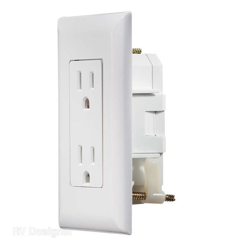 RV Designer AC Self-Contained Dual Outlet with Cover Plate S811
