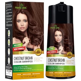 Herbishh Hair Color Shampoo for Gray Hair - Champú de color enriquecido Fórmula para teñir el cabello - Champú y acondicionador para teñir el cabello 