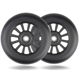 100 mm Scooter Wheels - 2 Pieces 100 mm Scooter Replacement Wheels Wheels Wheels with ABEC-9 Bearings - 88A Stunt Scooter Wheels Wheels for Apollo Albott Hudora Kesser Fuzion (Black)