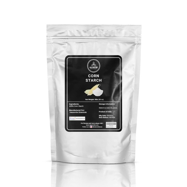 Naturevibe Botanicals Corn Starch, 5lbs | Used as Thickener for