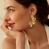 Gold Statement Earrings For Women 18K Gold Plated Sectored Flower