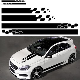 RoJuicy 5 calcomanías decorativas de vinilo para el lado del coche, para carreras, deportes, coche, camión, bricolaje, rayas, calcomanías de vinilo, accesorios de 1-2 días entregados