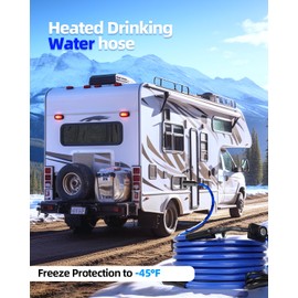 MIROZO 25FT RV Heated Water Hose,-40 ℉ Freeze Protection Heated Drinking Water Hose with Energy-Saving Thermostat,for RV,Camper,Garden,Home