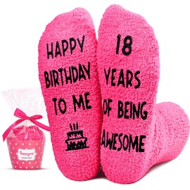 HAPPYPOP 18th Birthday Gift Ideas - Socks for 18 Year Old Teen Girl, Young Adult Gifts for Women Age 18