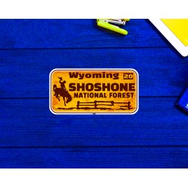 Shoshone National Forest License Plate Wyoming Rusted Sticker 4"