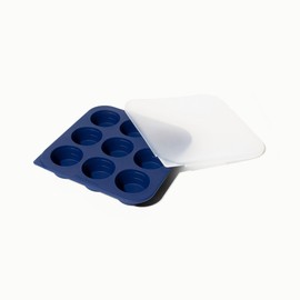Anyday 2-Tbsp Silicone Freezer Tray with Silicone Lid for Sauces, Purees, Garlic, Herbs, Tomato Paste | Plastic-Free Freezer Molds | 1 Oz Meal Prep Ice Cube Tray Reusable