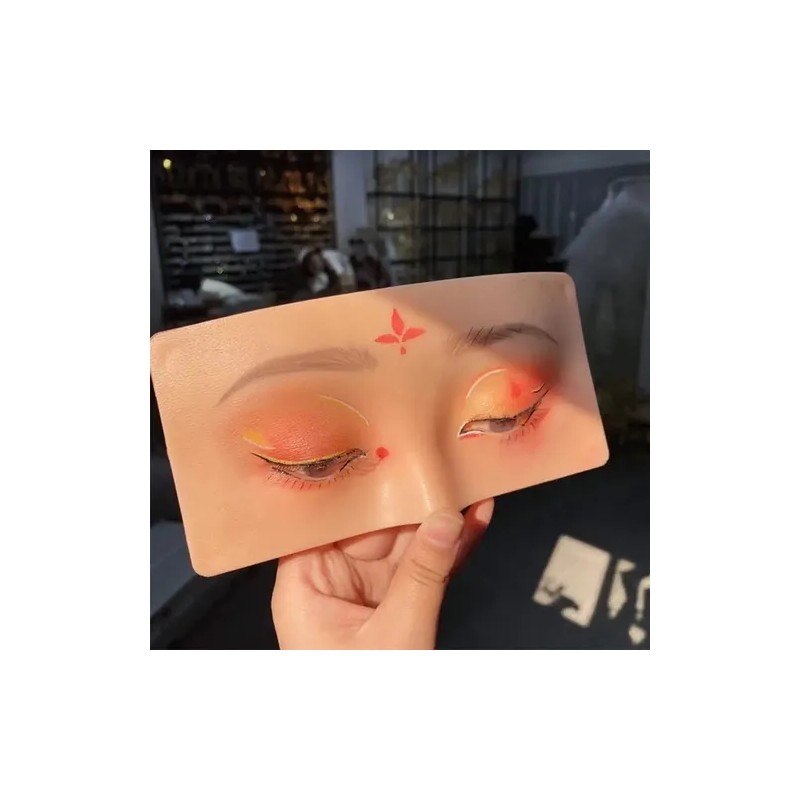 Modelo Práctica Maquillaje Sombras Ojos Aplicación Pestañas