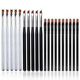 WOKOTO 15 PCS Nail Brushes For Nails 3 Style Acrylic Nail Brushes For French Nail Art Painting Brush Tools French Manicure Brush For Women Nails Designs French Tip Nail Tools Nail Polish Brush Set