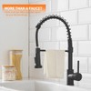OWOFAN Black Kitchen Faucet with Pull Down Sprayer Stainless Steel
